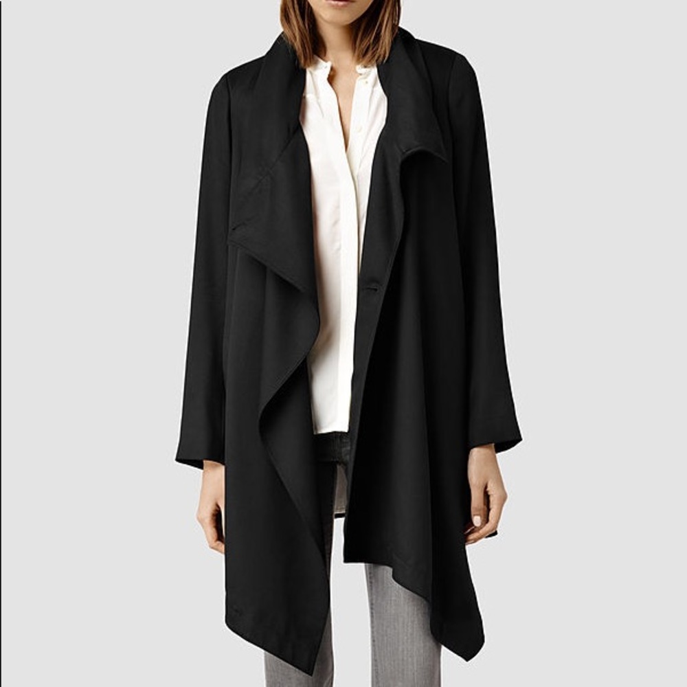 Allsaints Black Aiko Monument Coat Sz. 8